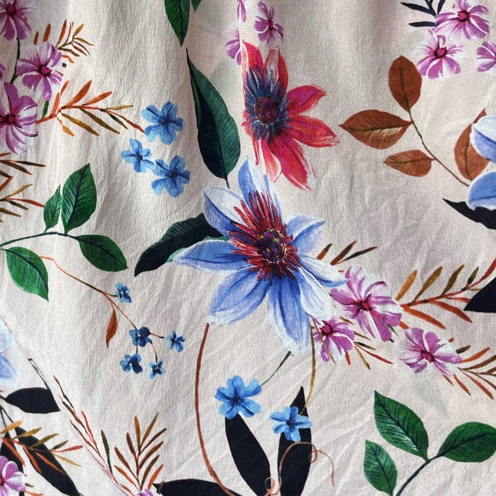 Lovely Johnny Was Floral Silk Tunic Mini Dress - Picture 4 of 6